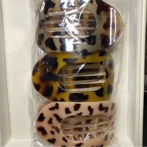 3pcs Flat Hair Claw Clips